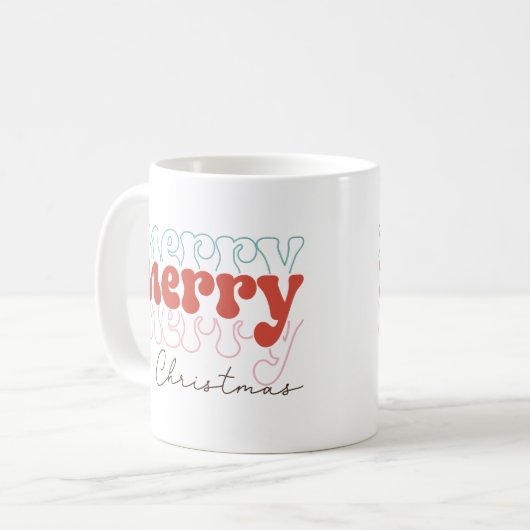 Merry kerstaro koffiemok (Voorkant links)