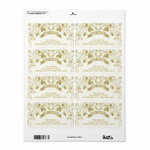 Merry kerstArt Nouveau Floral Holiday Adres Etiket (Full Sheet)