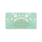 Merry kerstArt Nouveau Floral Holiday Adres Etiket (Voorkant)