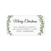 Merry kerstavond Green Return-adreslabel Etiket (Voorkant)
