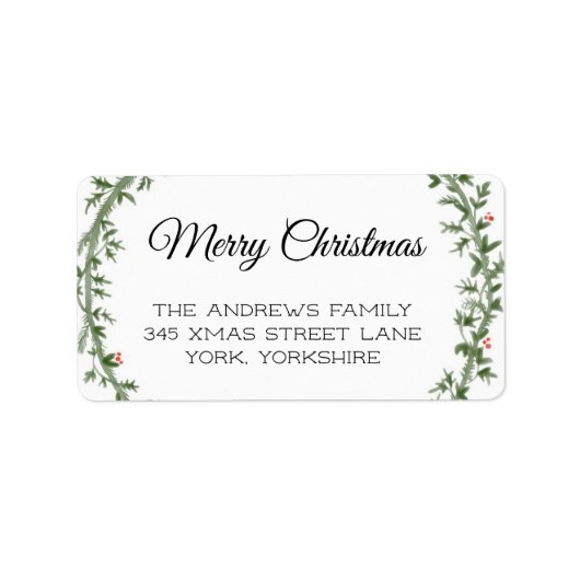 Merry kerstavond Green Return-adreslabel Etiket (Voorkant)