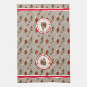 Merry Kerstbakken Bunny Family Kitchen Towel Theedoek (Verticaal)