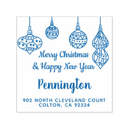 Merry kerstballen Familie Retouradres Zelfinktende Stempel