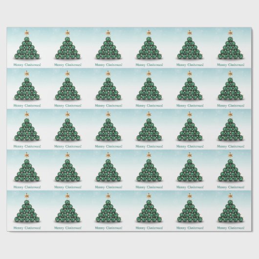 Merry kerstballen Tree Pastel Design Cadeaupapier (Vlak)