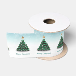 Merry kerstballen Tree Pastel Design Satijnen Lint