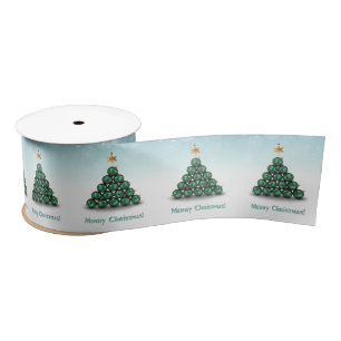 Merry kerstballen Tree Pastel Design Satijnen Lint