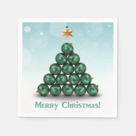 Merry kerstballen Tree Pastel Design Servetten
