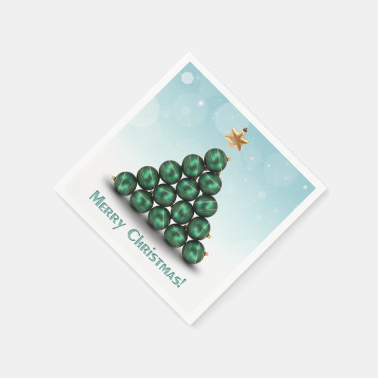 Merry kerstballen Tree Pastel Design Servetten (Hoek)