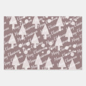 Merry kerstballen Trees Black Pink Blush Inpakpapier Vel (Voorkant 2)