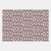 Merry kerstballen Trees Black Pink Blush Inpakpapier Vel (Voorkant)