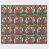 Merry Kerstbasset Hound Cadeaupapier (Vlak)