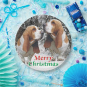 Merry Kerstbasset Hounds Papieren Bordje (Feest)