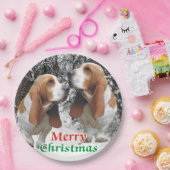 Merry Kerstbasset Hounds Papieren Bordje (Feest)