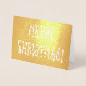 Merry KerstBauble en Stars Font Gold, ZAtoZ Folie Kaarten (Voorkant)