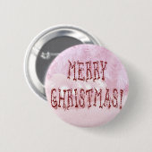 Merry KerstBauble en Stars Font Ronde Button 5,7 Cm (Voorkant /achterkant)