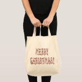 Merry KerstBauble en Stars Font Tote Bag (Voorkant (product))