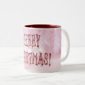 Merry KerstBauble en Stars Font Tweekleurige Koffiemok (Voorkant rechts)