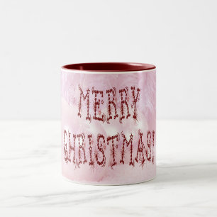 Merry KerstBauble en Stars Font Tweekleurige Koffiemok