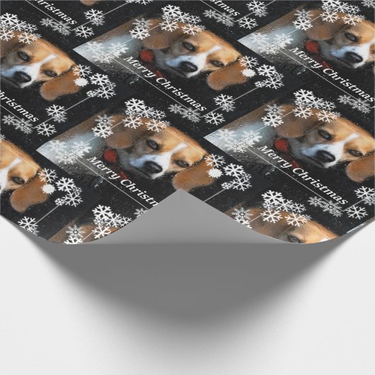 Merry Kerstbeagle Cadeaupapier (Hoek)