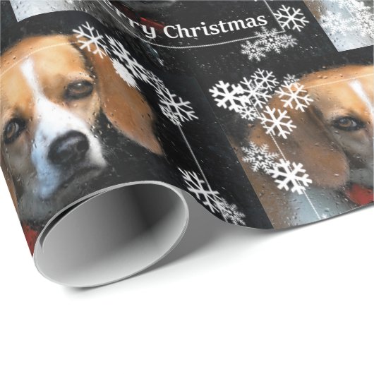 Merry Kerstbeagle Cadeaupapier (Rol Hoek)
