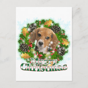 Merry Kerstbeagle Feestdagenkaart