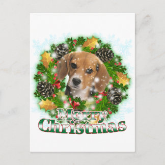 Merry Kerstbeagle Feestdagenkaart