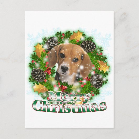 Merry Kerstbeagle Feestdagenkaart (Voorkant)