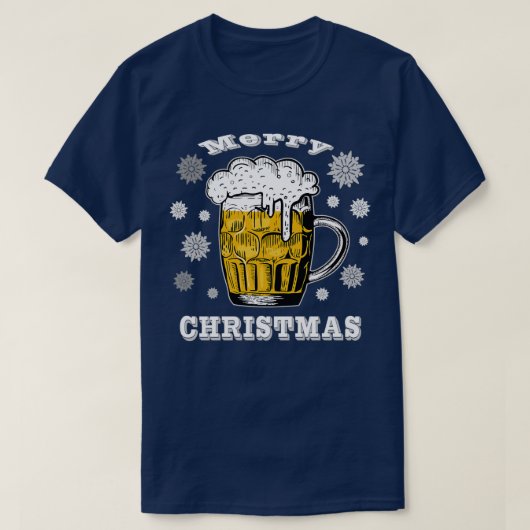 Merry Kerstbeer Snowflake T-shirt (Design voorkant)