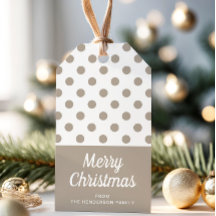 Merry Kerstbeige Brown Taupe Polka Dots
