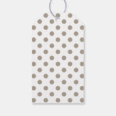 Merry Kerstbeige Brown Taupe Polka Dots Cadeaulabel (Achterkant)