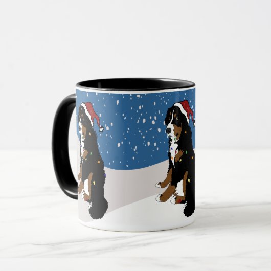 Merry KerstBernese Mountain Dog Mok (Voorkant links)