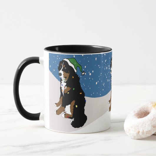 Merry KerstBernese Mountain Dog Mok (Met donut)