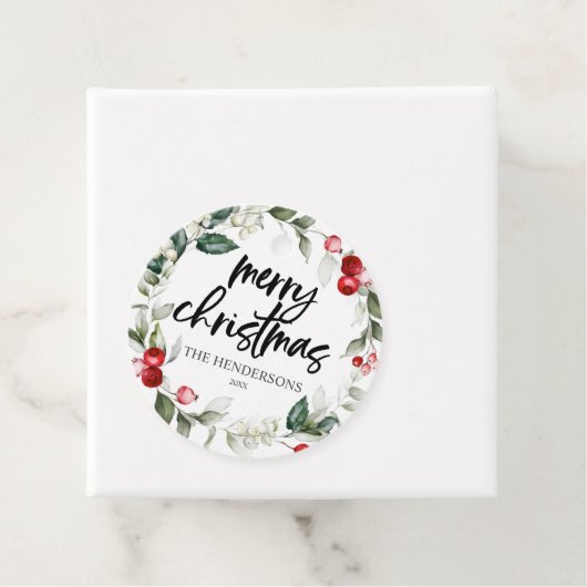 Merry KerstBerry Leaves Bedankjes Labels (In situ)