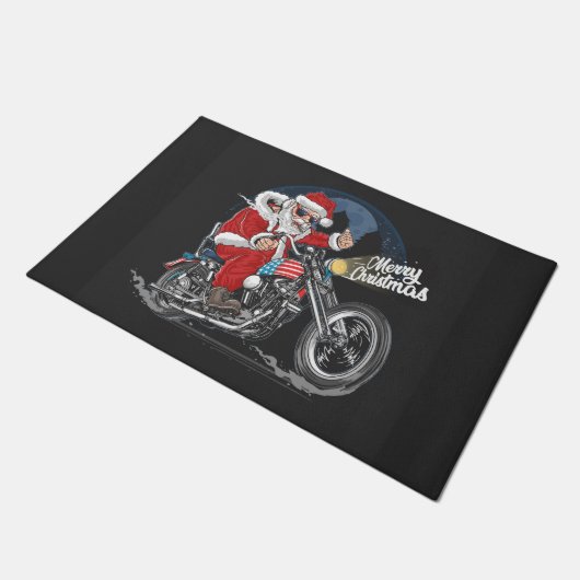 Merry Kerstbiker Santa Doormat Deurmat (Schuin)