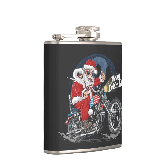 Merry Kerstbiker Santa Flask Heupfles (Rechts)