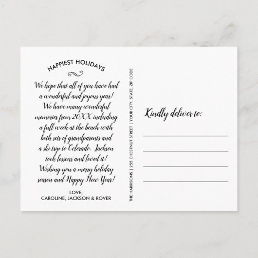 Merry KerstBlack Bekijk foto Collage Briefkaart (Achterkant)