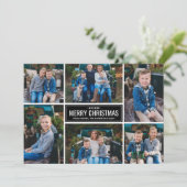 Merry KerstBlack Buffalo Pset Photo Collage Feestdagenkaart (Staand voorkant)