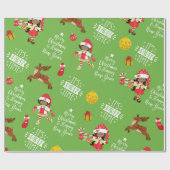 Merry KerstBlack Elf Girl Cadeaupapier (Vlak)