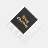 Merry KerstBlack Gold Handwriting Typografie Servetten (Hoek)