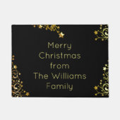 Merry KerstBlack Gold Stars Typografie Deurmat (Voorkant)