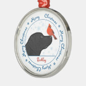 Merry KerstBlack Labrador Cardinale Dog Metalen Ornament (Links)