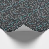 Merry KerstBlack Ocean Green Santa Symbols Cadeaupapier (Hoek)