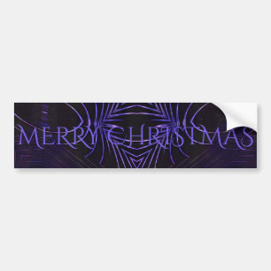 Merry KerstBlack Paars Kaleidoscoop-ontwerp Bumpersticker