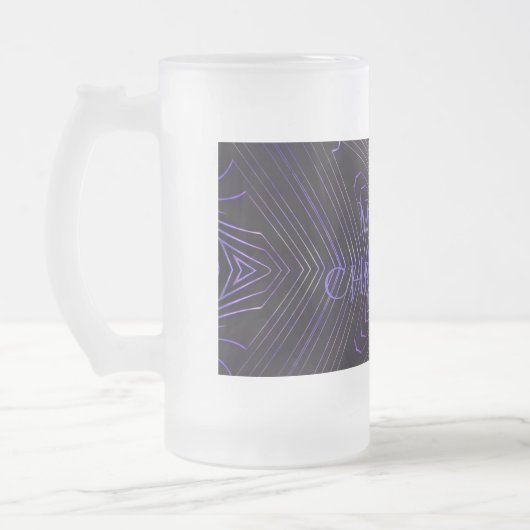 Merry KerstBlack Paars Kaleidoscoop-ontwerp Matglas Bierpul (Links)