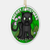 Merry KerstBlack Panther Keramisch Ornament (Rechts)