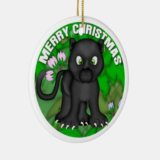 Merry KerstBlack Panther Keramisch Ornament (Rechts)