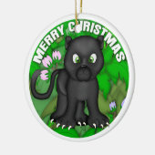 Merry KerstBlack Panther Keramisch Ornament (Links)