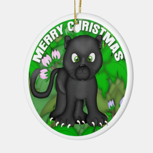 Merry KerstBlack Panther Keramisch Ornament (Links)