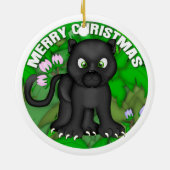 Merry KerstBlack Panther Keramisch Ornament (Achterkant)