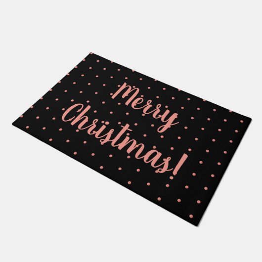 Merry KerstBlack Roos Gold Polka Dot Pattern Deurmat (Schuin)